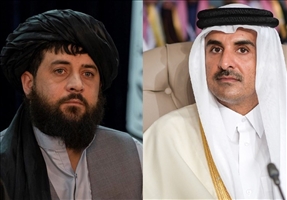 دیدار وزیر دفاع طالبان با امیر قطر